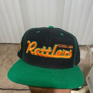 NCAA AACA American Needle Florida A&M Rattlers Black Snapback Traxside Hat Cap